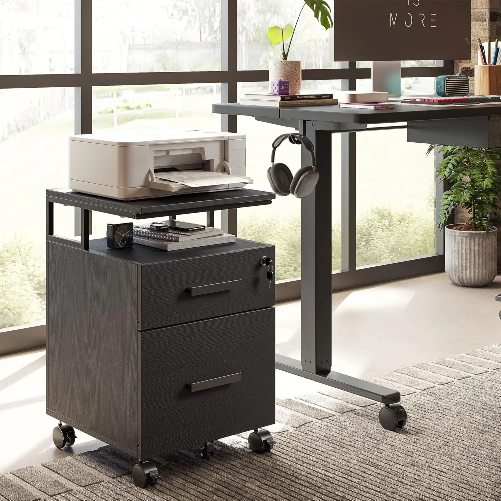 

2-Drawer File Cabinet with Lock for, Rolling Filing Cabinet, Home Office for A4, Letter Size, Filings Cabinets