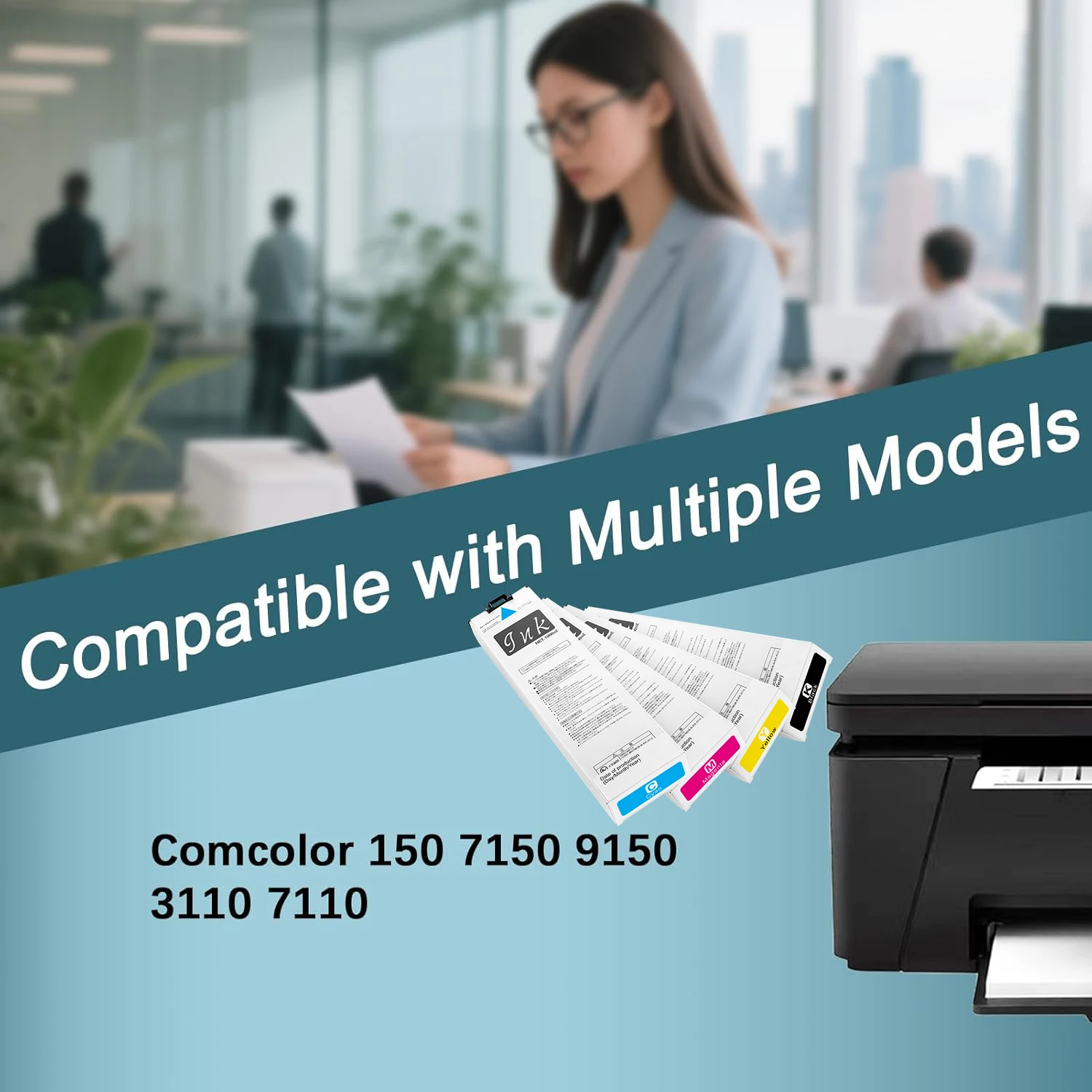 1000ml Full S-6701 S-6702  S-6703  S-6704 Ink Cartridges For Riso Comcolor 3150 7150 9150 Printers High Quality Replacement