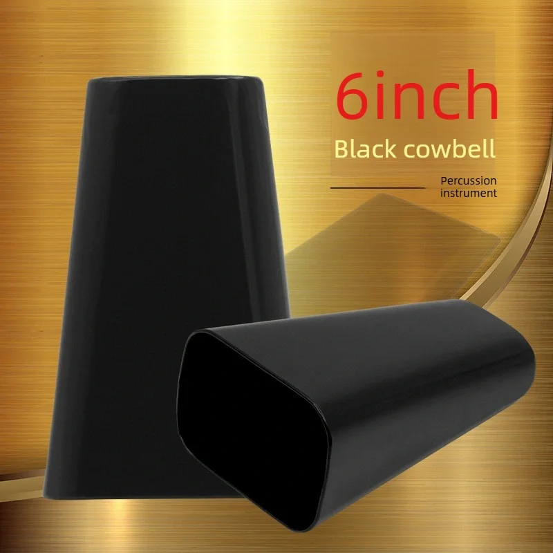 6 Inch Cowbell High Quality Percussion Musical Instrument Black Metal Cattlebell Hand Held Cow Bell Drum Set Instrument Part