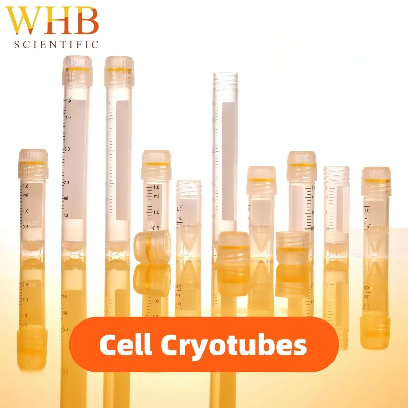 WHB Cell Cryotubes 1ml 2ml 5ml Sterile Cryovials Low Temperature Resistant Sample Tube Cryotube For Science Experiments Tools