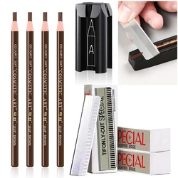 4Pcs Eyebrow Pencil With Sharpener Makeup Eyebrow Enhancers 10Pcs Brow Trimmer Blade Eye Brow Trimmer Microblading Supplies Set