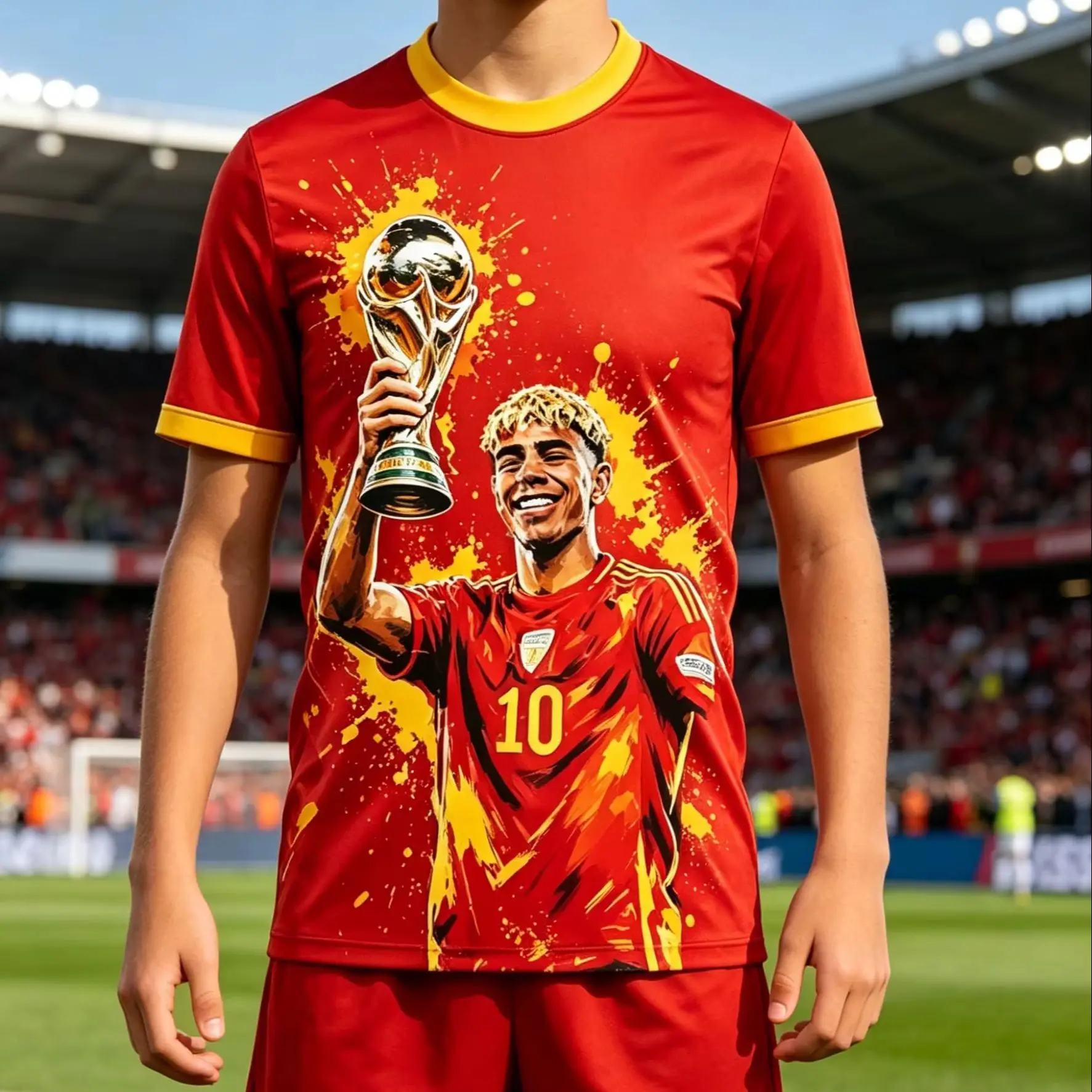 Maillot de football Yamal Fans pour hommes, t-shirt pour femmes, t-shirt pour garçons, t-shirt pour enfants, t-shirt parent-enfant, manches courtes à séchage rapide pour enfants