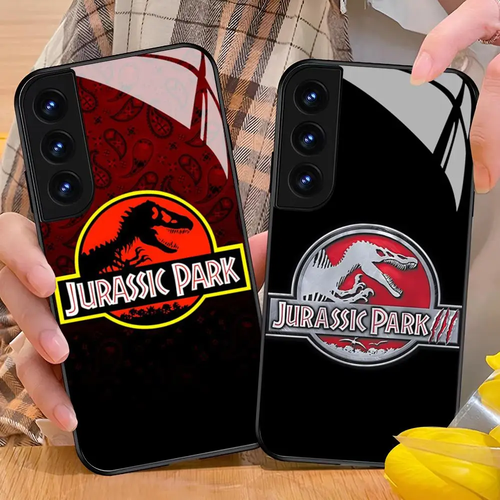 Jurassic Park Dinosaur World-d Phone Case For Samsung Galaxy S24 S26 S25 S23 S22 S21 S20 FE Edge Plus Ultra Black Glass Cover