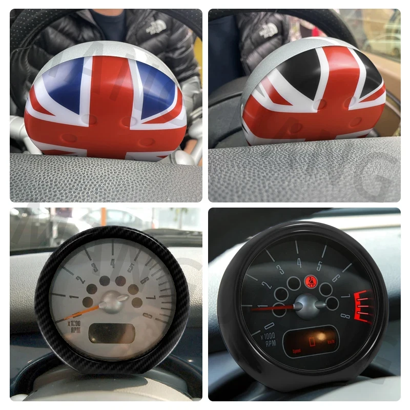 Union Jack Car Front Tachometer Shell Plastic Cover Stickers For Mini Cooper S R50 R52 R53 Interior Decoration Trim Accessories