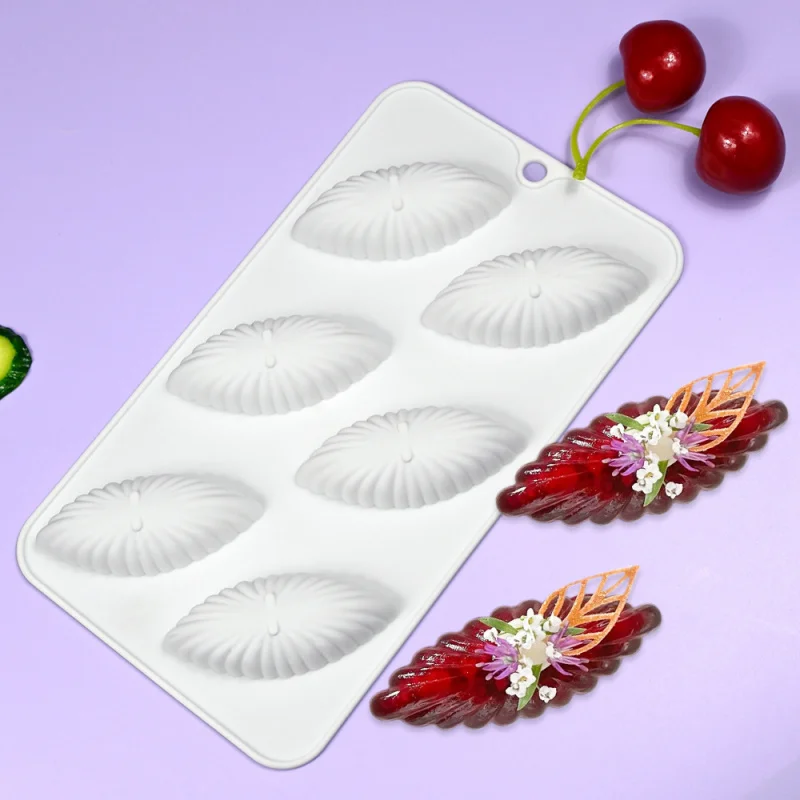 6Shell Chocolate Mold Biscuits Silicone Mold Mousse Cake MoldDIYBaking Mold Creative Plate Mold