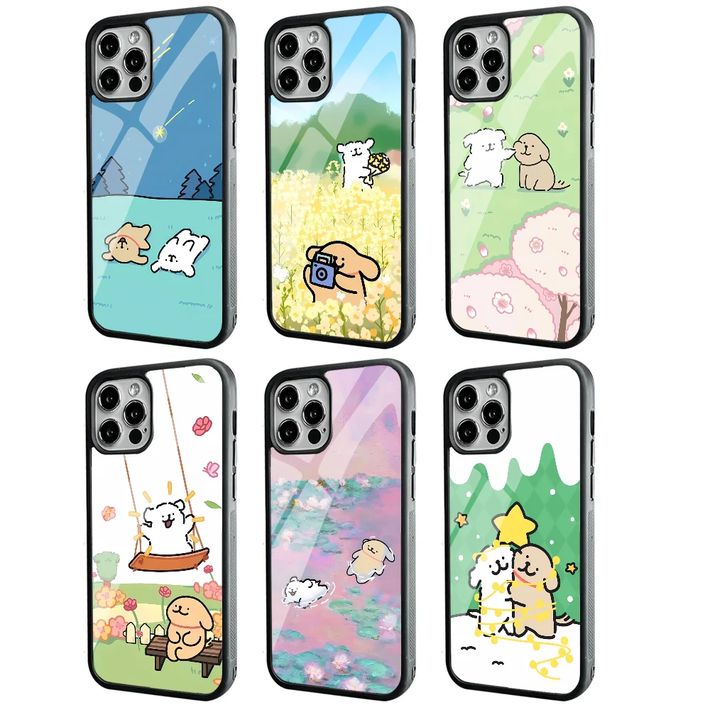 

Cartoon Puppy Maltese Phone Case Strong Magnetic For IPhone 16 15 14 13 Pro Max 11 12 Mini Alex Mirror For Magsafe Wireless Char