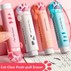 1Pcs Kawaii Push-pull Design Cat Paw Rubber Erasers Student Correction Tool Kids School Office Supplies Gift Creative Stationery