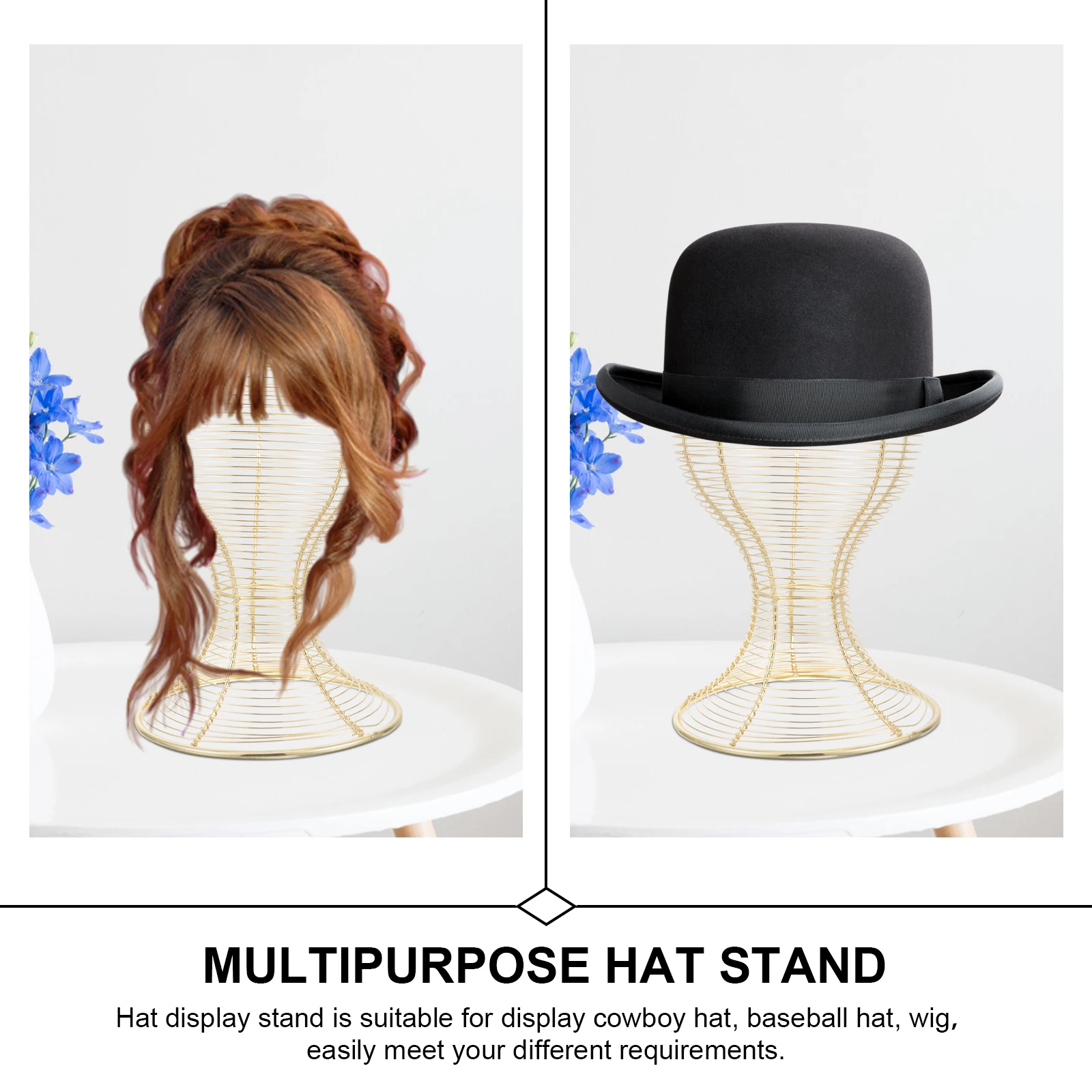 

Iron Hat Rack FE0110 Small Woven Hat Stand Metal Display Holder for Cowboy Baseball Hats Home Shop Use