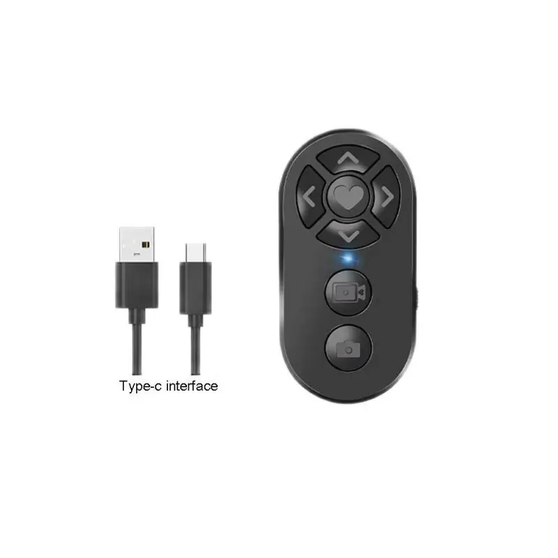 Wireless bluetooth-compatible Remote Control Type-C Rechargeable Selfie Shutter for Mobile Phone eBook Catch-up Drama