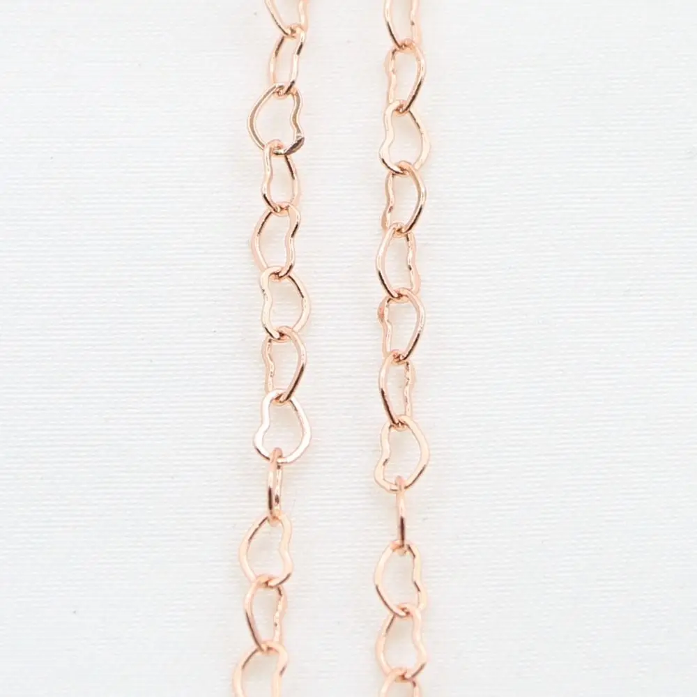 1 Meter/5 Meters Length Love Heart Chain 3mm Width Copper Chain Findings Heart Shape Copper Links Chain DIY Jewelry Making view 2