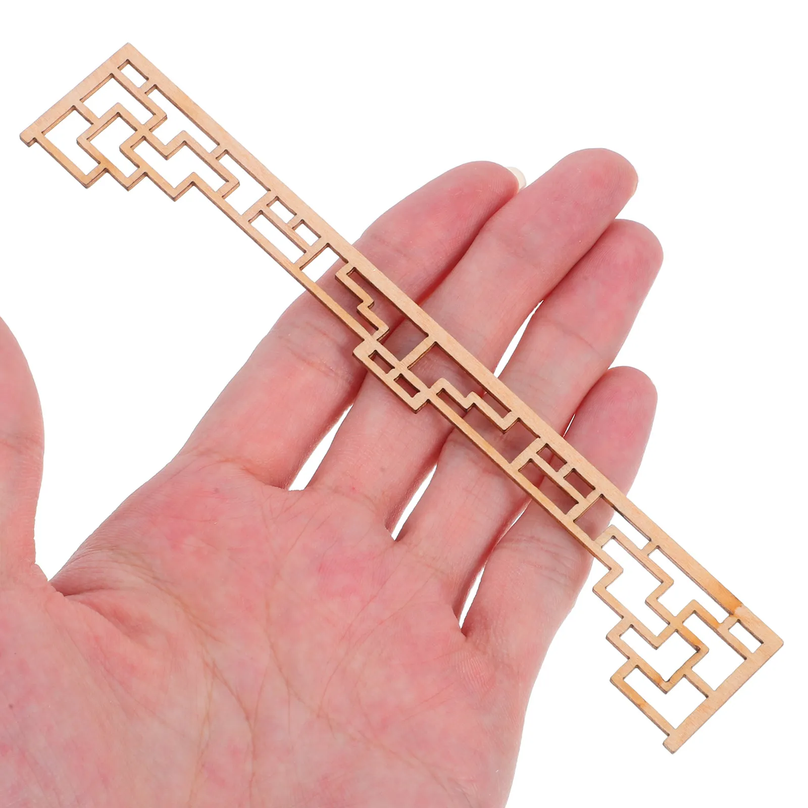 Lot de 4 miniatures d'écrans architecturaux chinois en bois non fini, décorations d'angle sculptées pour kit de maison miniature DIY, maison de poupée