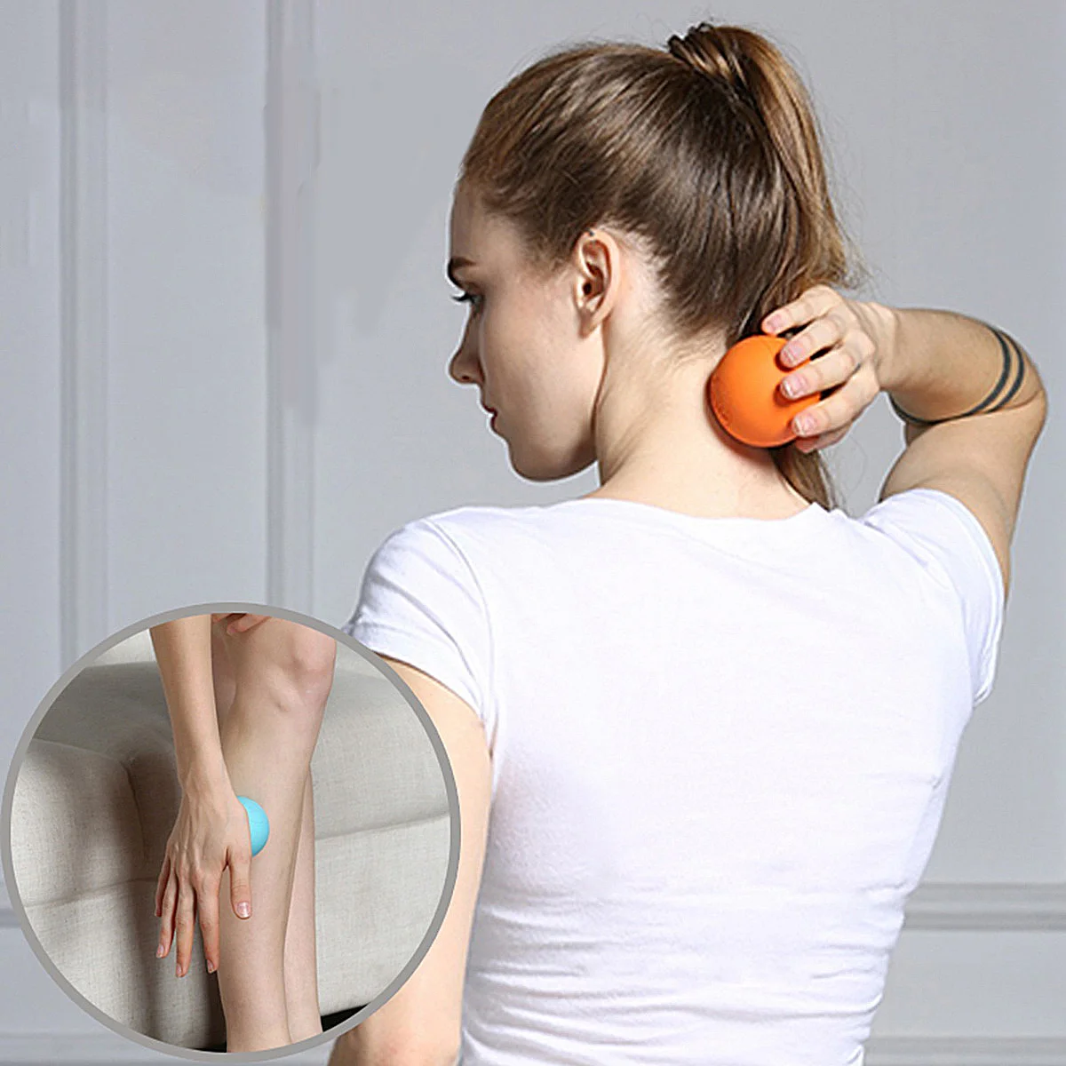 

1pc Massage Ball Purple Yoga Fitness Roller For Deep Muscle Therapy Body Relaxation Portable Relief Tool Bag Included