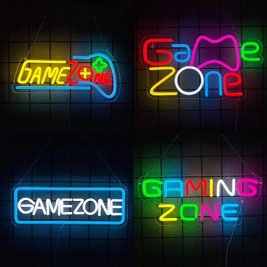 Game Zone Series Neon Sign For Wall Decor,Led Neon Light For Game Room,Man Cave Decor,Bedroom,Best Gifts For Friends,Gamer