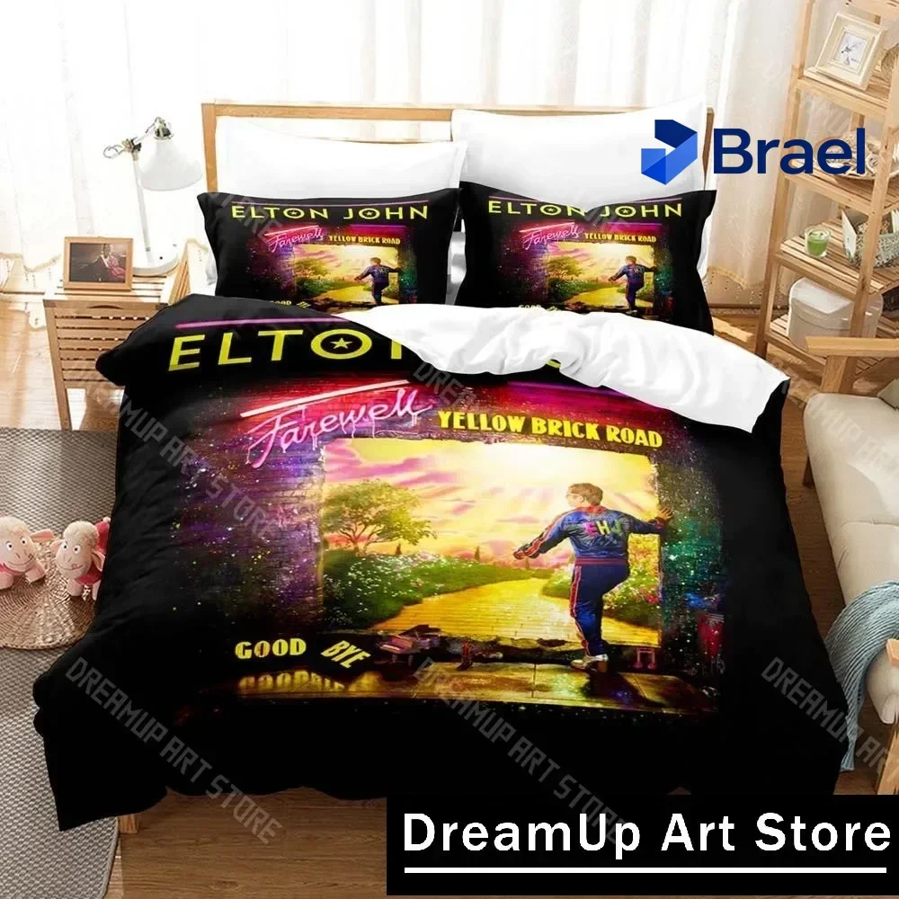 Exquisite 3D Print Elton John FAREWELL Yellow Brick Road Bedding Set Single Twin Full Queen King Size Bed Set Aldult Kid Bedroom