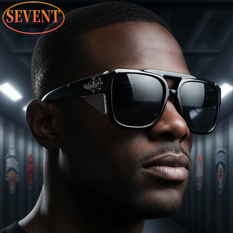 

Steampunk Oversized Square Shield Sunglasses Men 2025 Luxury Brand Trendy Double Beam Punk Sun Glasses For Male Outdoor Shades