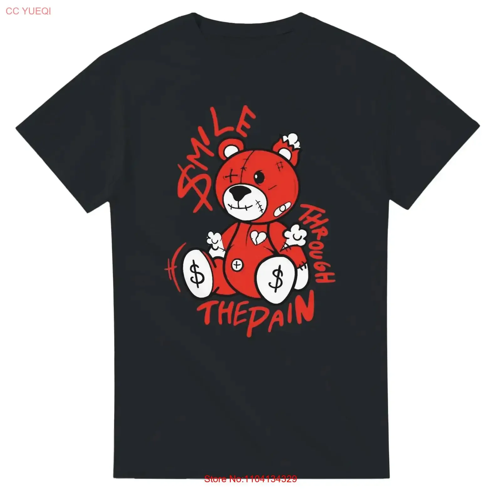 Teddy bear life unisex T shirt Smile despite the pain vintage Washed streetwear Stylish Comfortable designer clothes fashion