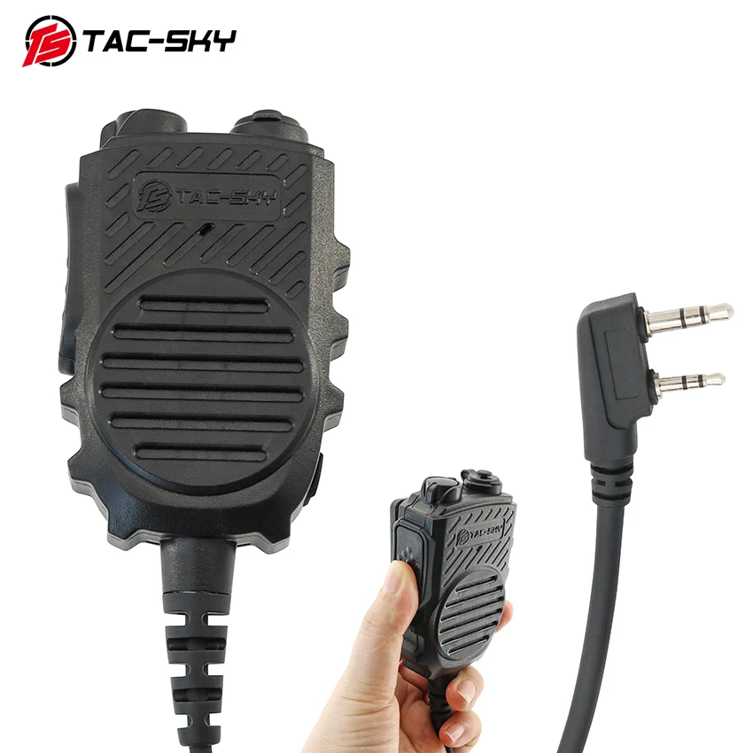 TAC-SKY Multifunctional Handheld Microphone Ptt with 3.5mm Jack and 7.0mm Jack Compatible with COMTAC Tactical Shooting Headset