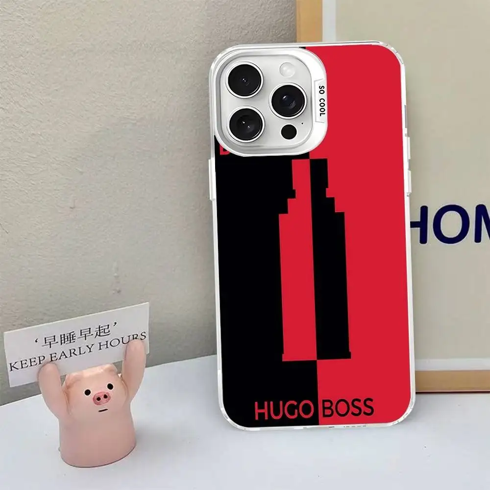 HUGO BBOSSES coque de téléphone pour iPhone 17 16 15 14 13 12 11 Pro MAX mat antichoc arrière Anti chute couverture mate