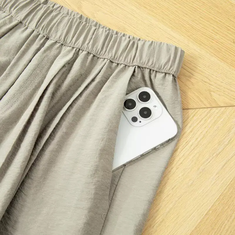 

Winsleter-78%Silk 22%Nylon Elegant Trousers, Elastic Waist Pocket, Women Temperament Casual Harem Pants, 2026 Summer B64568CC