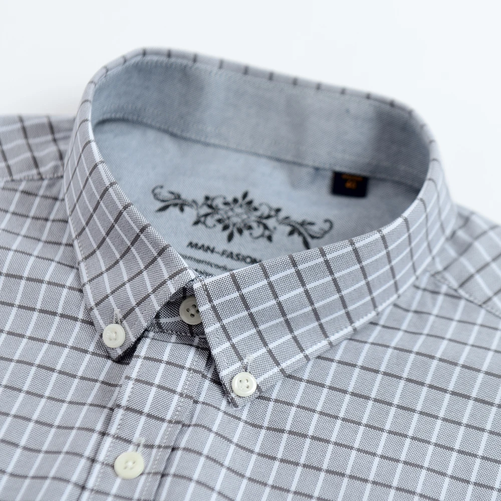 Classic Embroidered Striped Cotton Blend Long Sleeve Shirt for Men - Regular Fit, - Machine Washable, Spring/Fall Weekend Casual