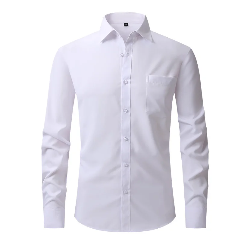 

Hot-selling Men's Regular Basic Dress Shirts Long Sleeve Stretch Wrinkle Free Wedding Formal Business Button Down Shirt