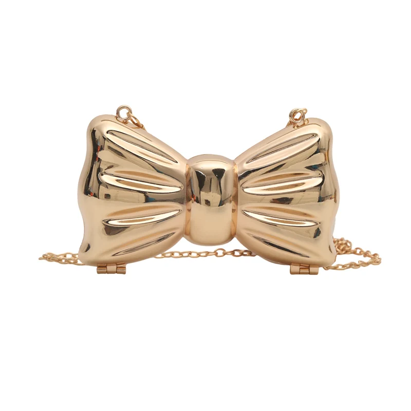 Bow Bag Female Luxury Evening Party Clutch Mini Bags Coin Purse New in Women\'s Shoulder Walllet Sling Satchel with Gold Chain