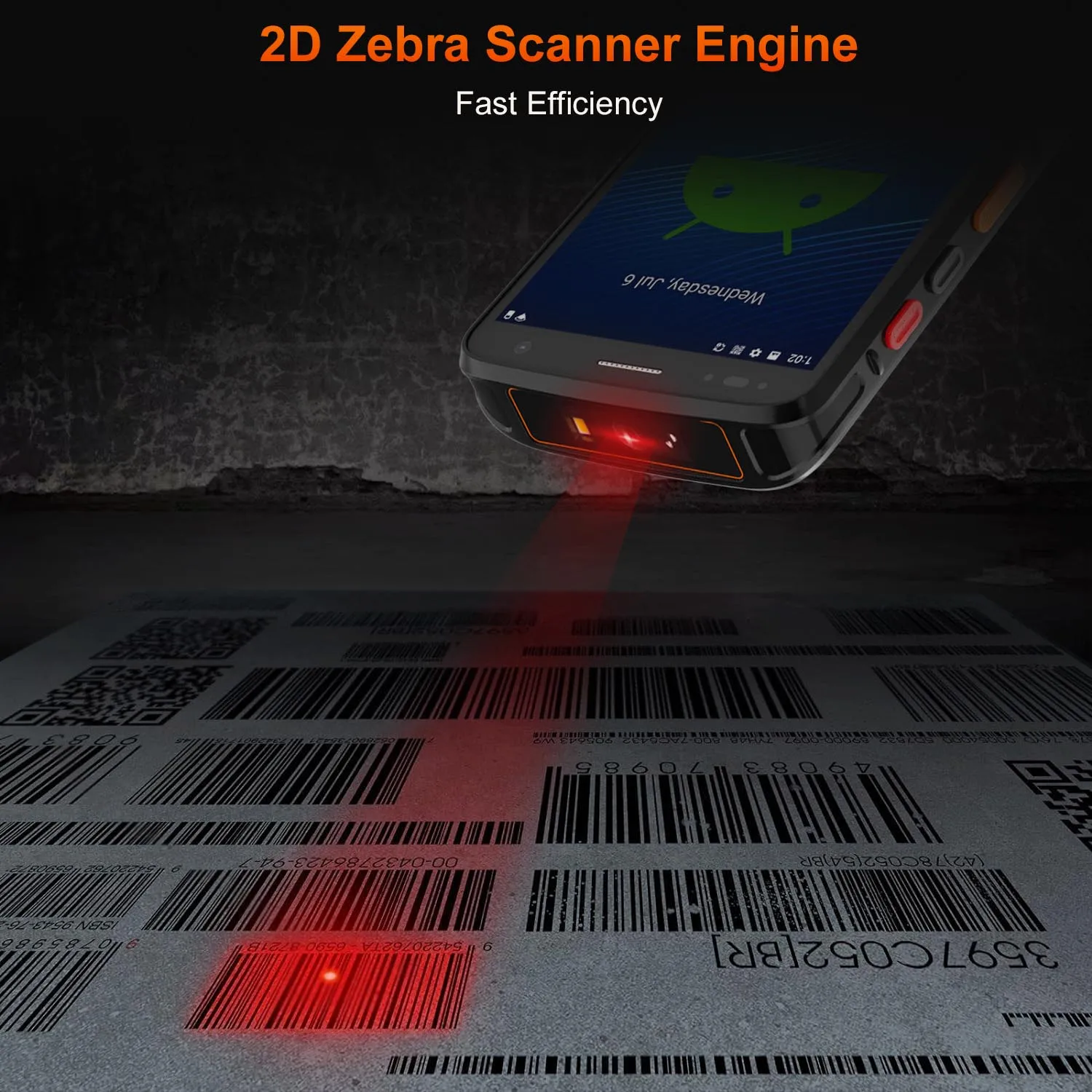 Handheld 6-inch Android 15 Scanner IP67 Waterproof & Shockproof PDA Data Collection Manager 4G NFC GPS Barcode Reader