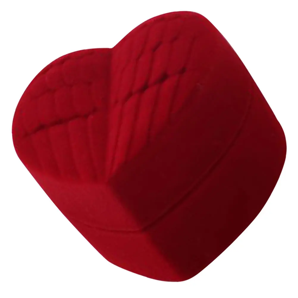 

Heart Shaped Ring Box for Engagement Proposal Wedding Pink Necklace Storage Protective Lining Special Occasions