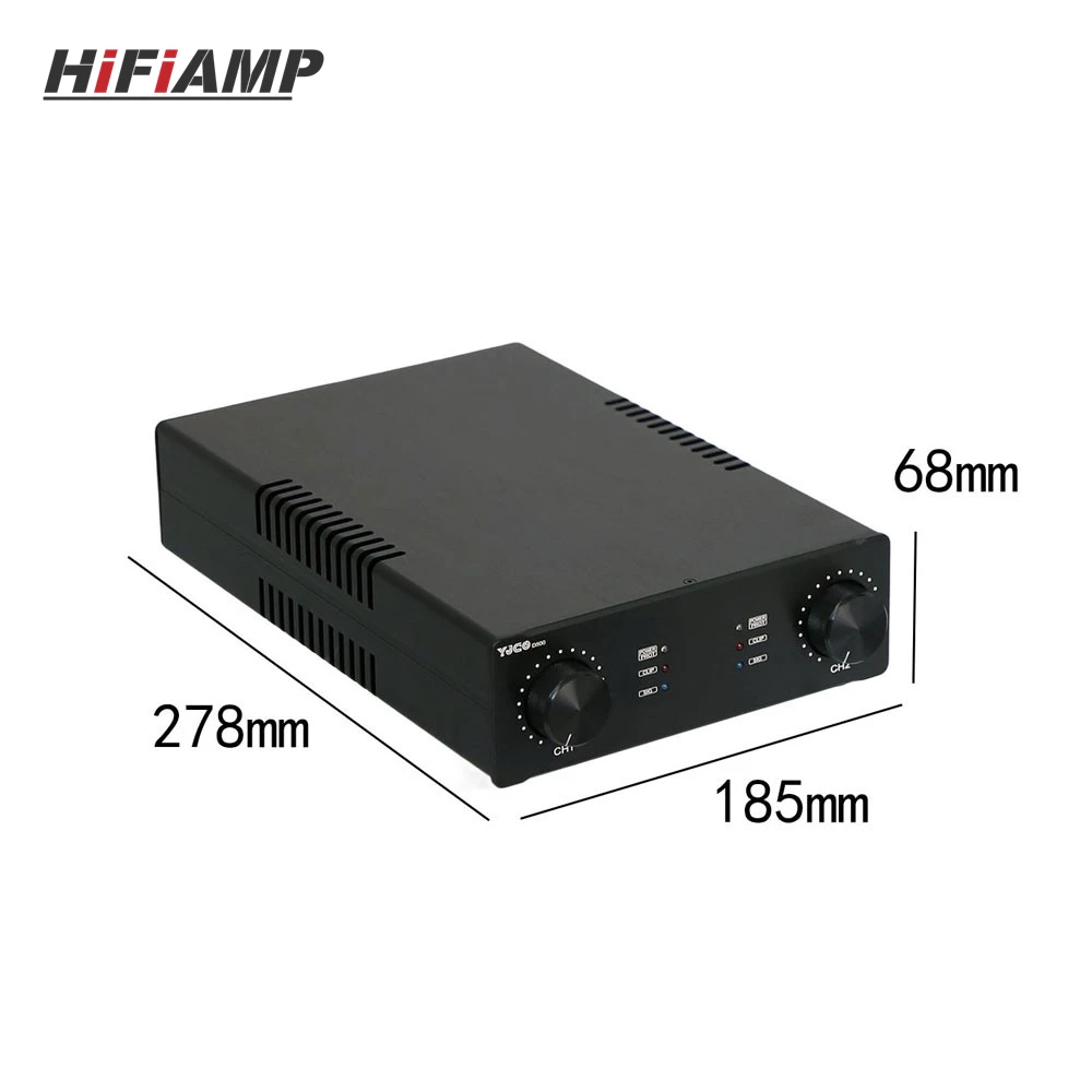 HiFiAMP D500 Dual Channel 500W+500W High Power Amplifier IRS2092S HiFi Professional Audio Amplifier Built-in Dual Cooling Fan