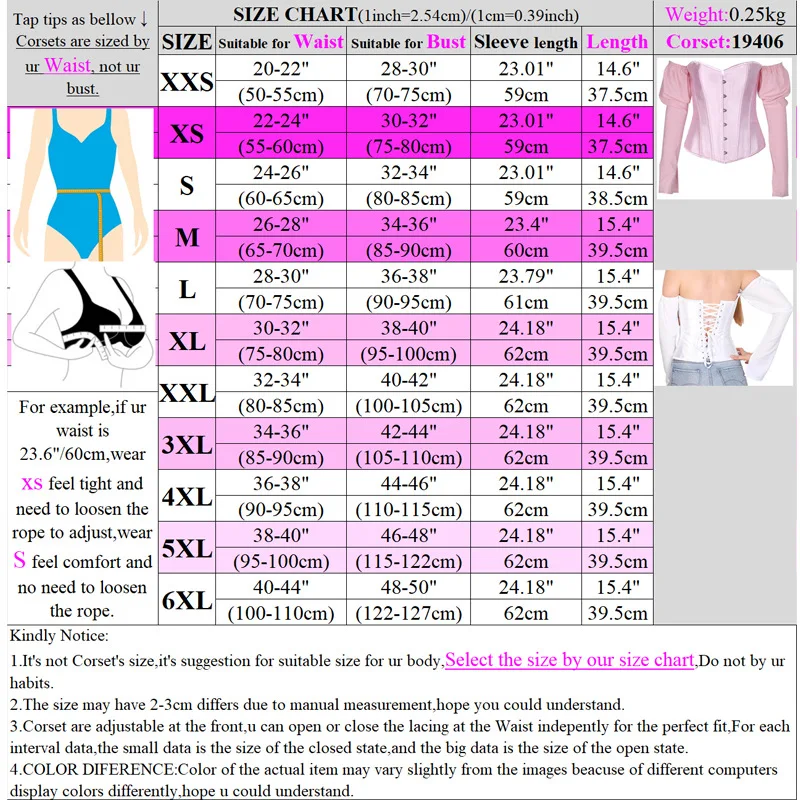 Corset Tops for Women with Sleeves Bustier Overbust Lace Up Bodice Lingerie Vintage Steampunk Strapless Shirt  Sexy Women Gothic