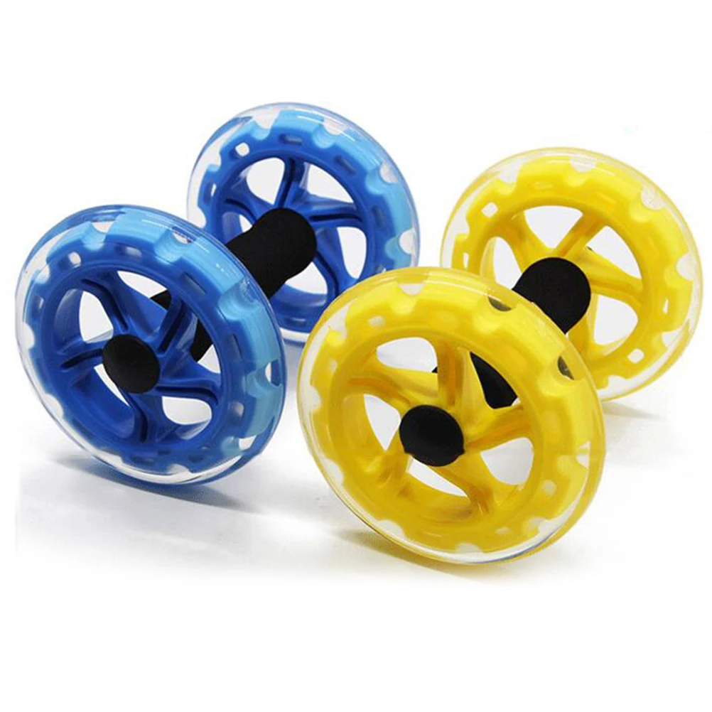 

Fitness Wheel Lightweight Durable Dual Wheels Non Slip Handles Yellow Roller Burn Calories Build Muscle Improve Endurance Ab