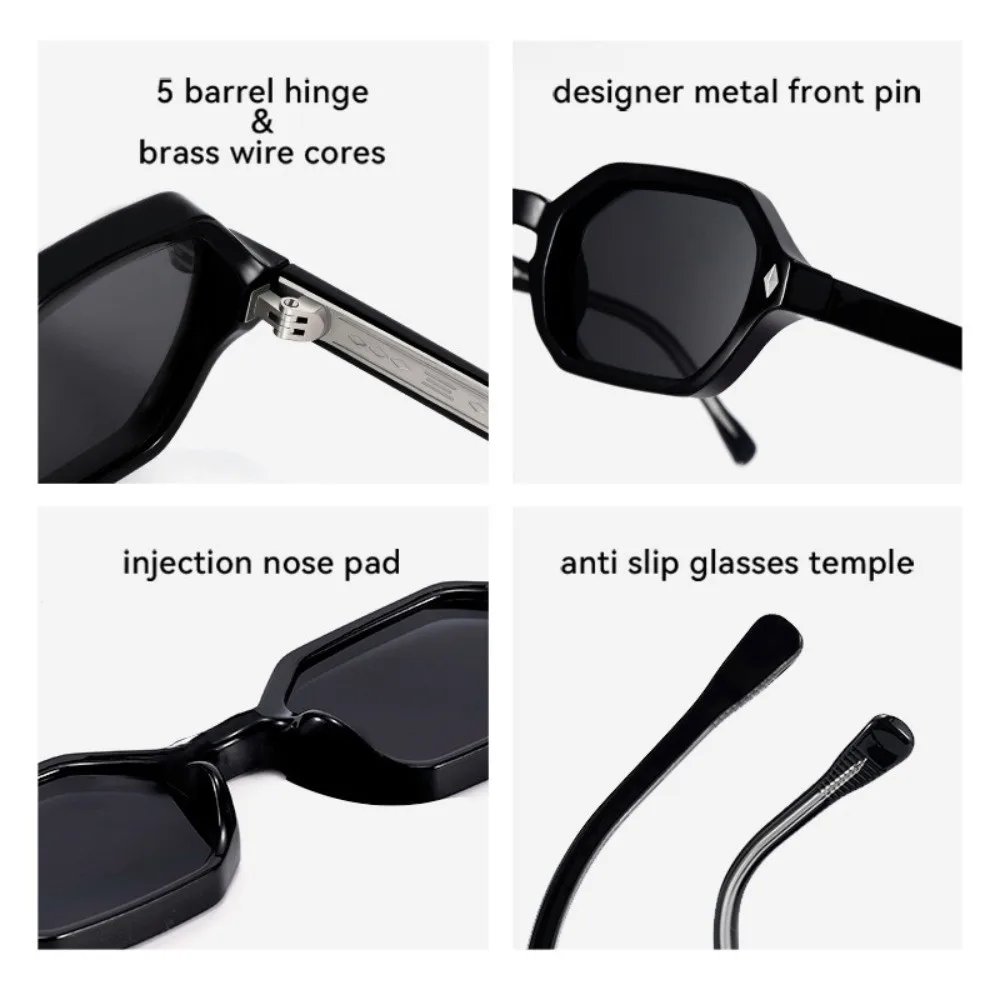 متعدد الألوان إطار مربع صغير نظارات شمسية الضوء الأزرق حجب خفيفة الوزن مضلع النظارات الشمسية خمر أزياء الرجال UV400 نظارات