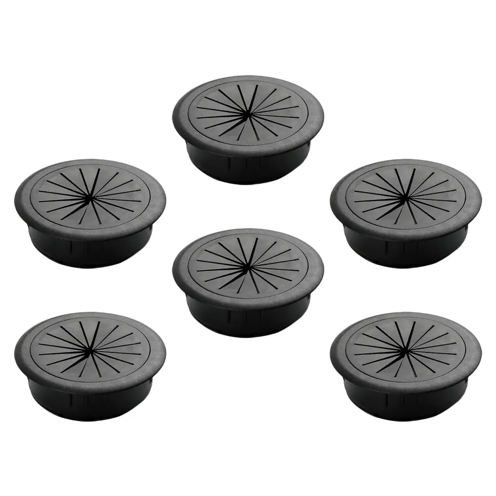 

6 Pcs Cable Hole Cover Wire ganizer Black Zinc Alloy Durable Desktop Cleaner Office Desk Accessories Rubber Grommet Hardware