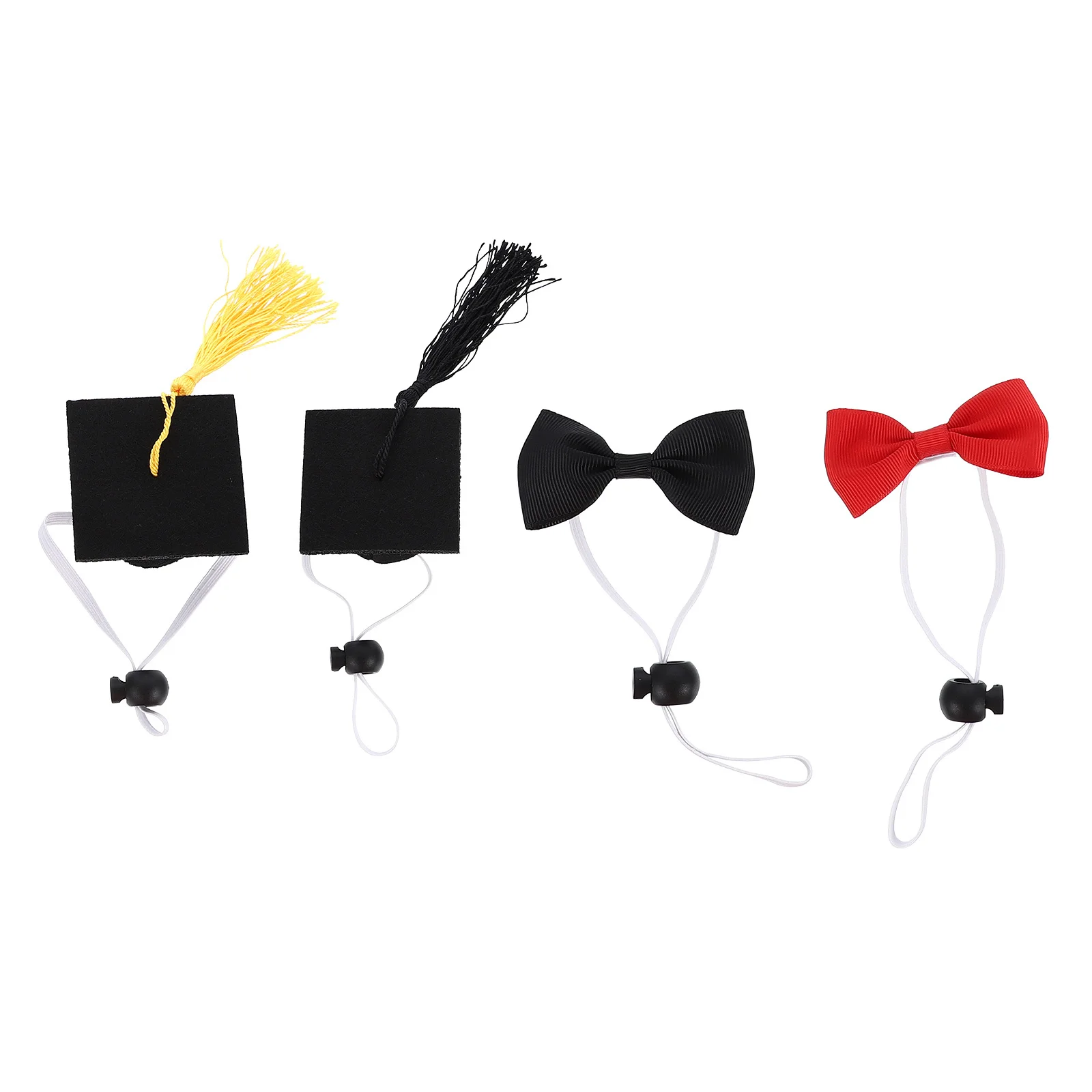 

4pcs Dog Graduation Caps Adjustable Pet Hat With Necktie For Graduation Party Photography Props Dog Graduate Cap Pet Cap
