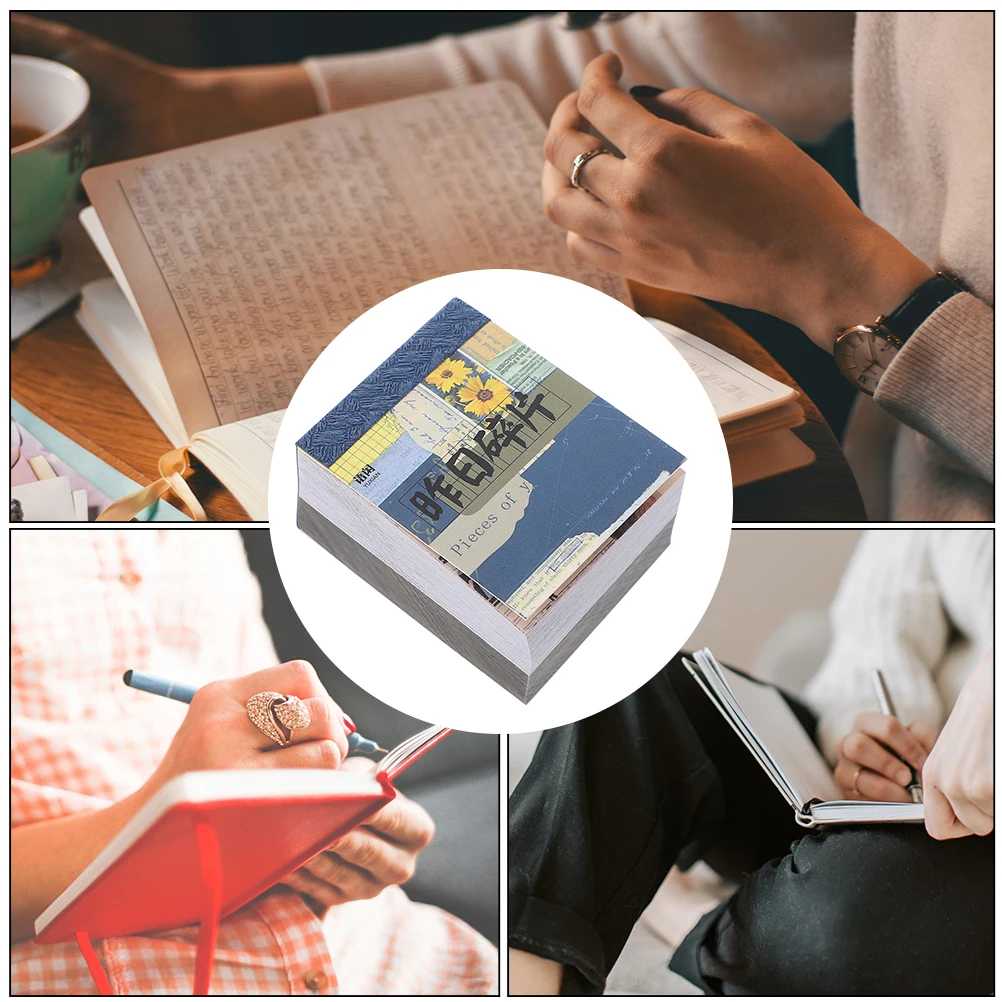 

2pcs Vintage Scrapbooking Paper Sheets Creative DIY Decoration Journaling Books Retro Notebooks Student Stationery