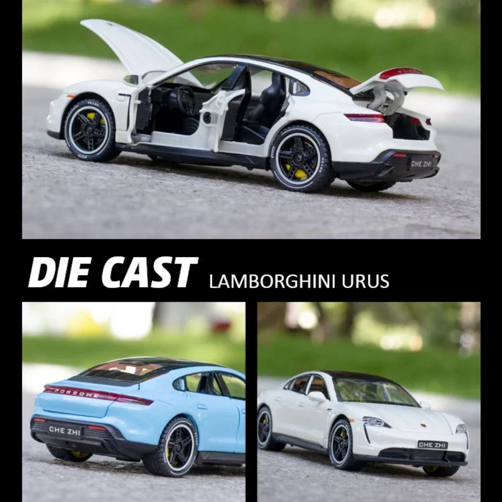 1:32 Porsche Taycan Hoge Simulatie Diecast Metalen Legering Model Auto Geluid Licht Terugtrekken Collectie Kids Speelgoed Geschenken A547