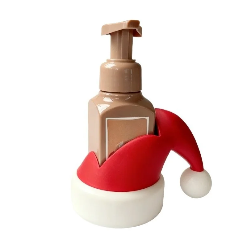 

3D Printed Christmas Soap Dispenser with Santa Hat Design Eco-Friendly PLA Material Refillable Bathroom Organizer for Home Decor