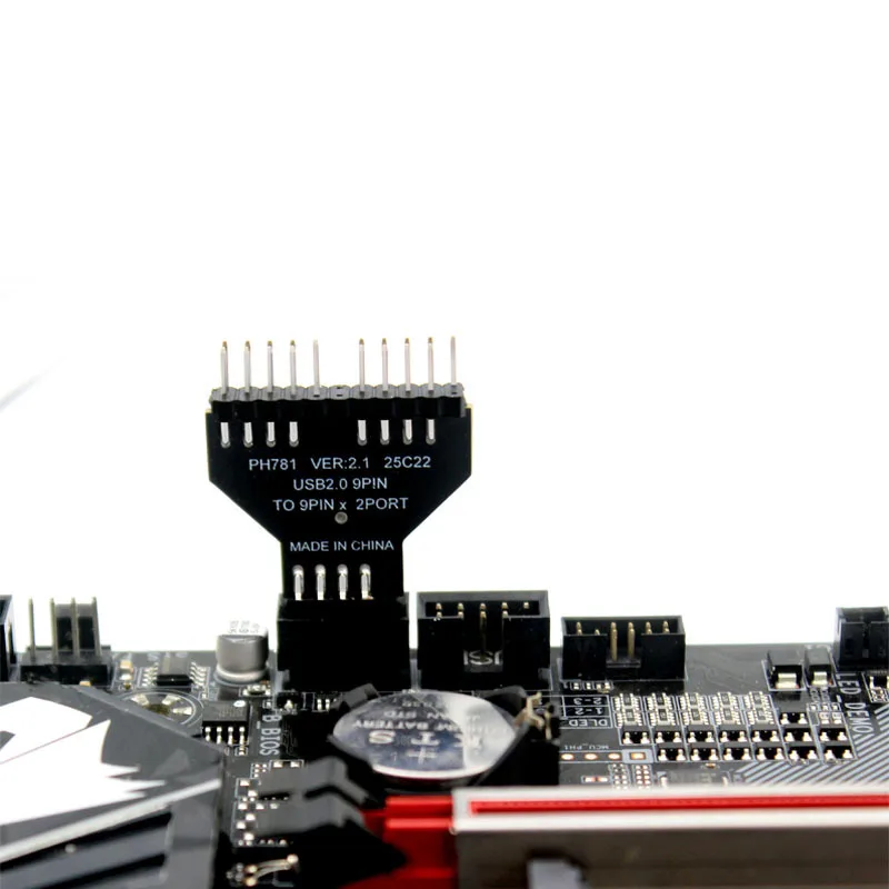 USB 3.0 19 PIN to Dual USB 2.0 9 Pin Converter 1 In 2 Out Cable Splitter Motherboard Fan RGB Light Test Speed 19pin Adapter