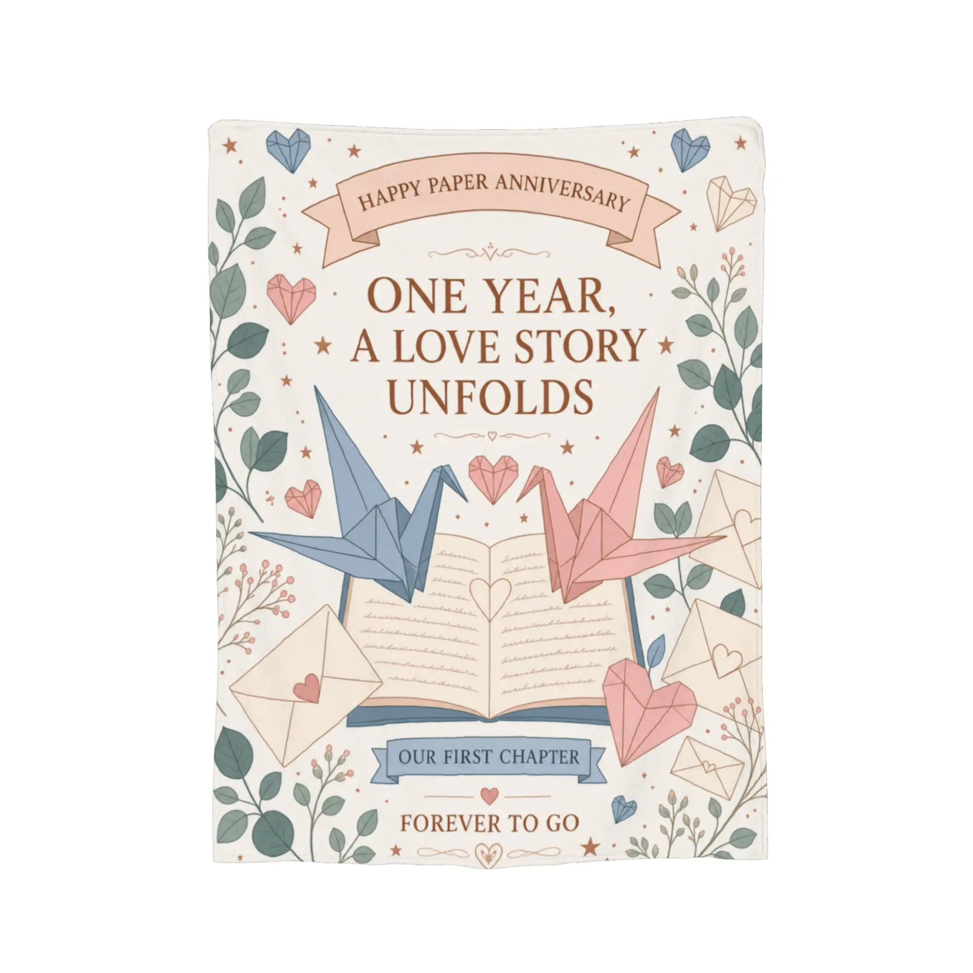 1st Anniversary Gifts for Couples Paper Love Story Throw Blanket Wedding Gift for Him Her Romantic Blanket