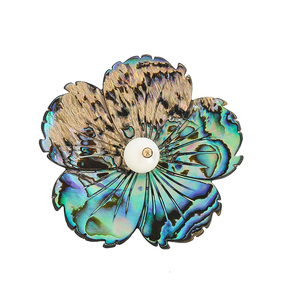 

Natural Abalone Shell Aurora Rainbow Flower Petal Bead Brooch Elegance Woman Suit Corsage Badge Pin Custom Lapels Crafts Jewelry