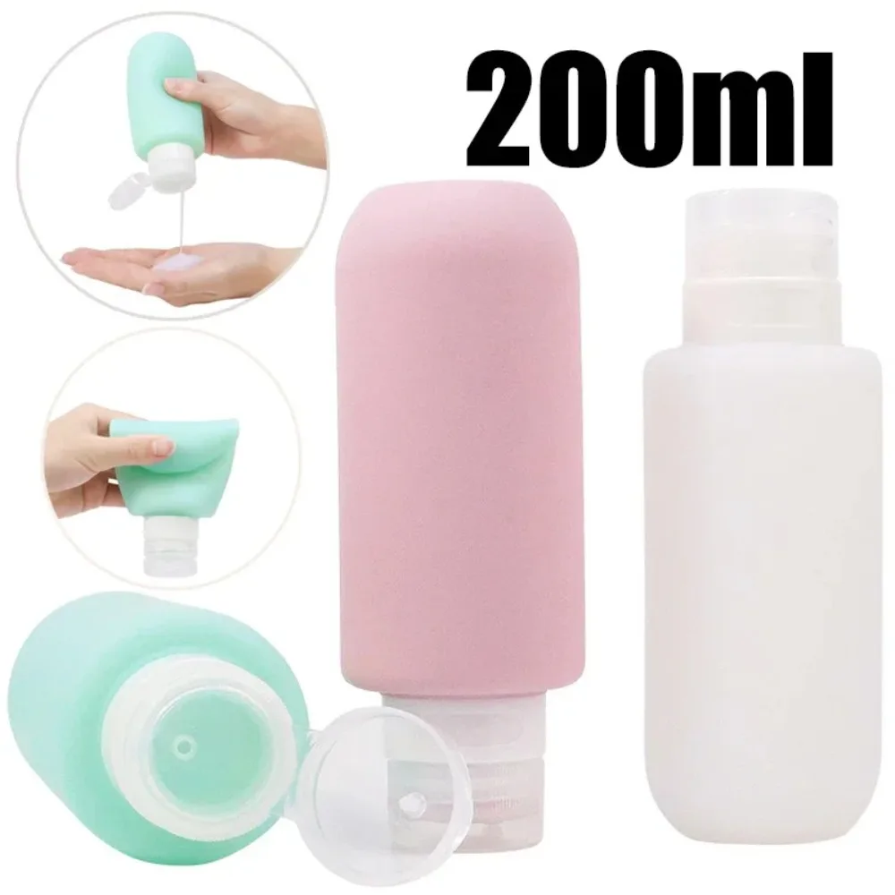200ml garrafa de silicone recarregável loção chuveiro gel shampoo recipiente garrafa vazia portátil acessórios viagem atacado