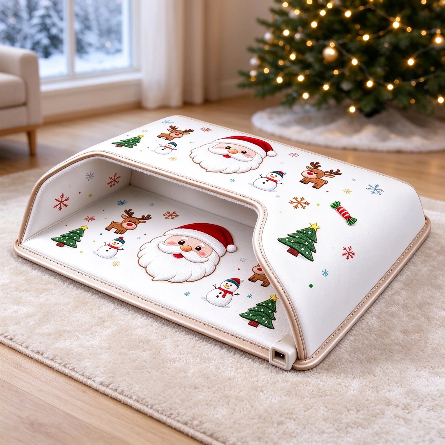 Christmas Electric Foot Warmer Full Wrap Under Desk Foot Heater Silent Heating Foot Warmer for Home Office Winter Holiday Gift
