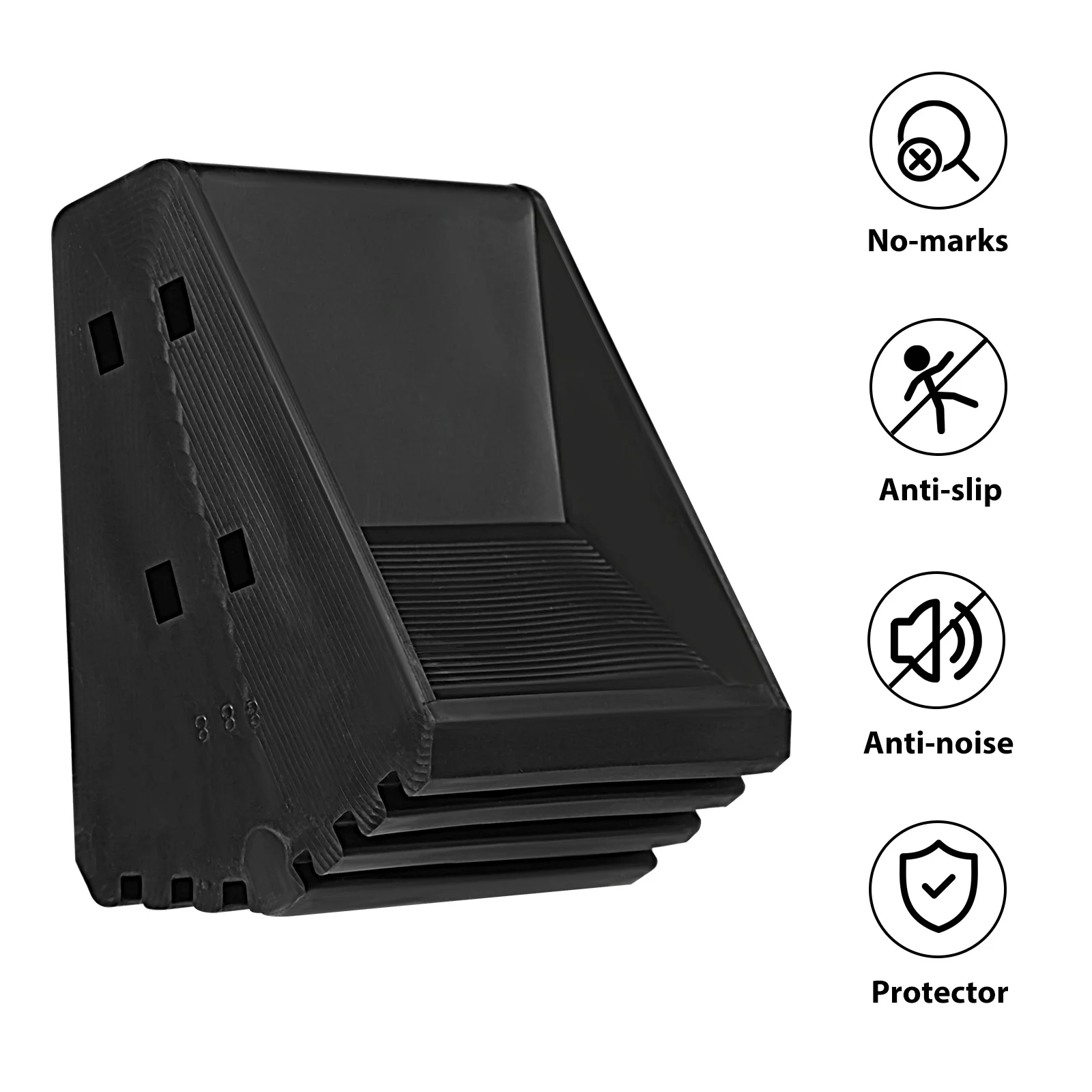 4 قطعة قدم سلم يغطي منصات PVC عدم الانزلاق حماية الأرضية دائم سهلة إزالة أقدام سلم يغطي مصدات الأمن #5