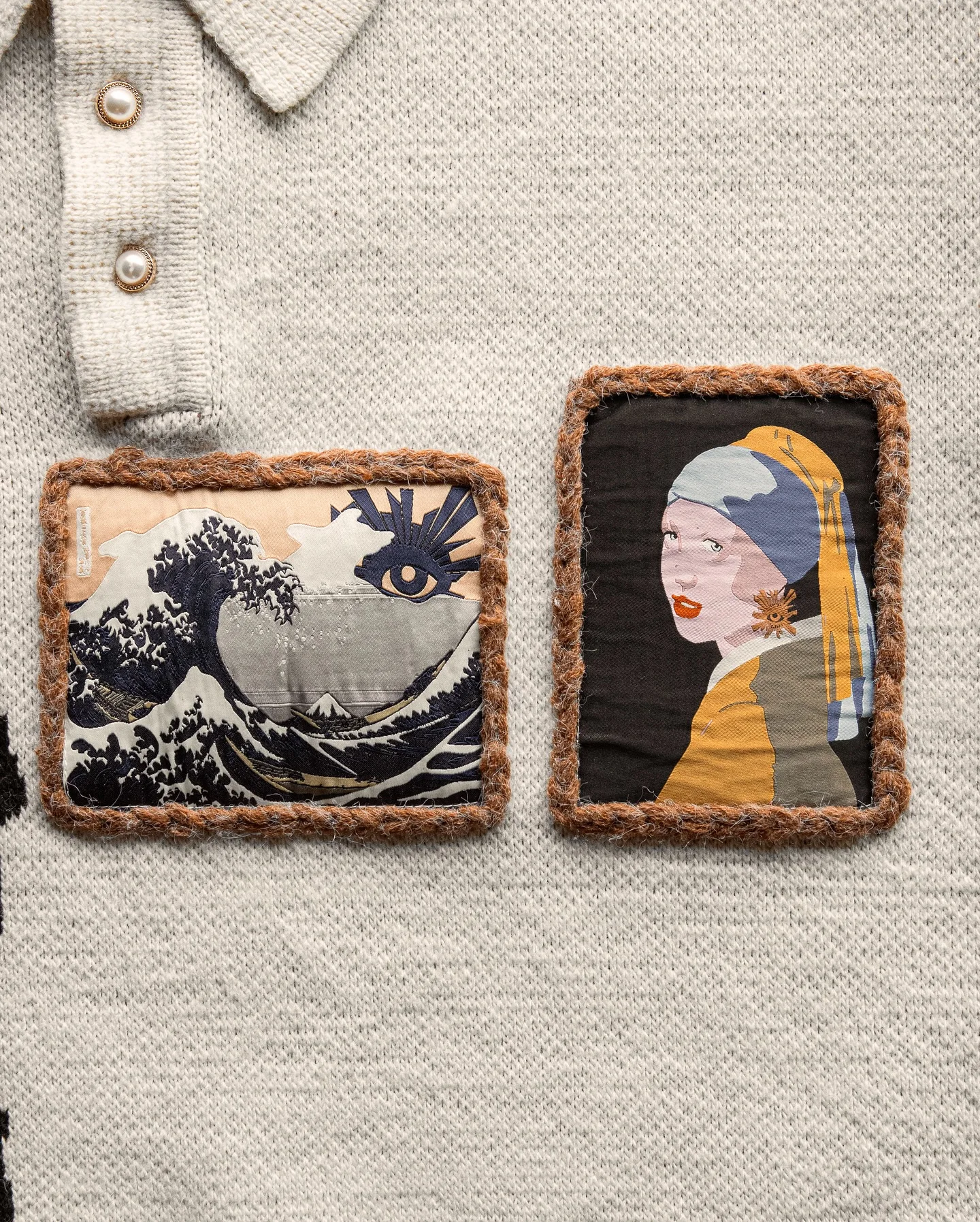 رجل جودة عالية محبوك معرض سترة فضفاضة طويلة الأكمام المرقعة قمصان بولو البلوز بلون الاتجاه الرجال الشارع الشهير