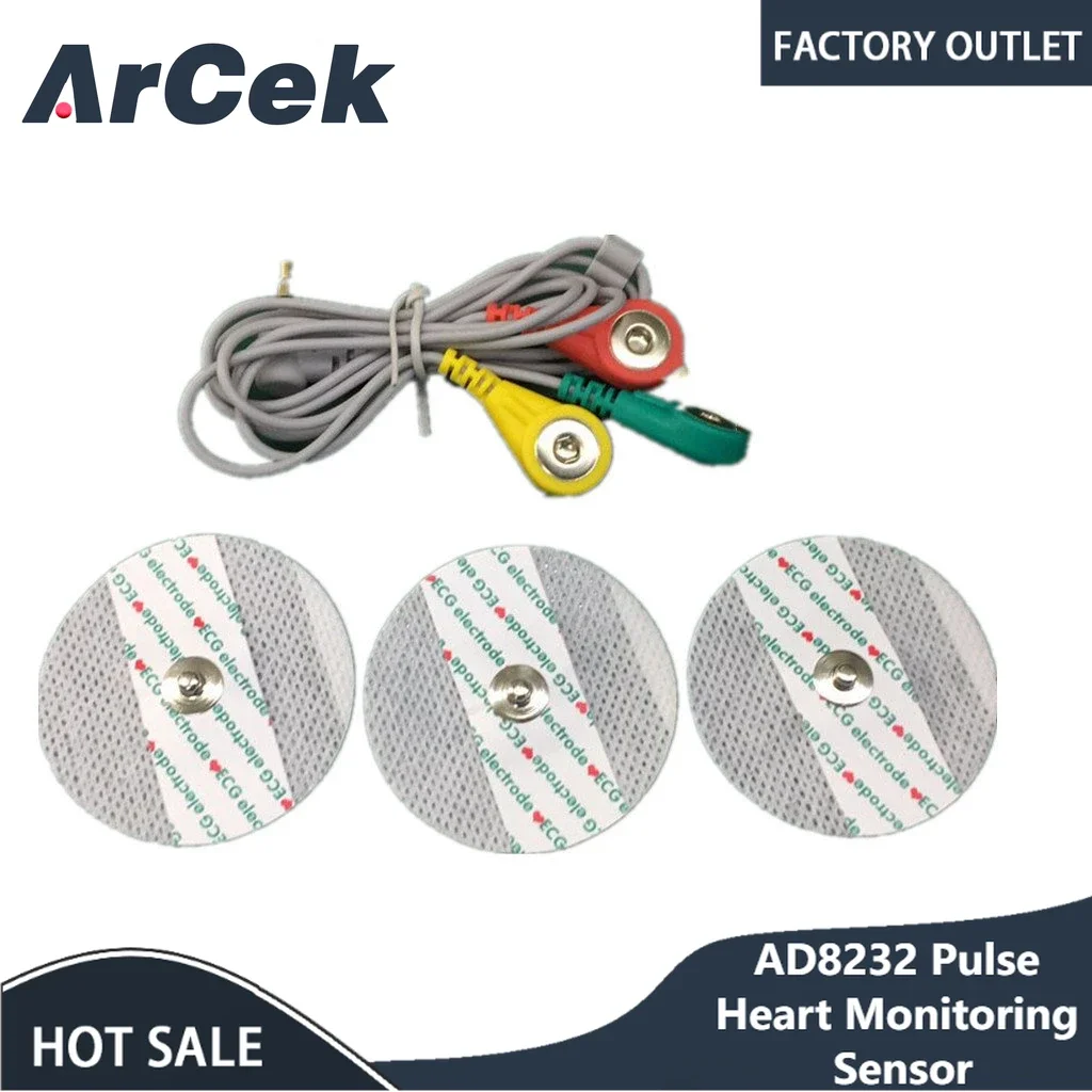 AD8232 Ecg Module Measurement Pulse Heart Ecg Monitoring Sensor Module Electronice Kit for Arduino AD8232 Monitor Diy Kit