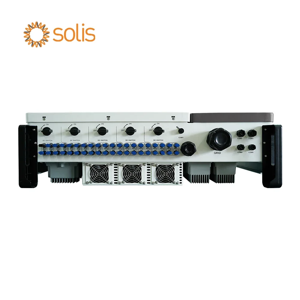 Solis 80kw 100kw 110kw On Grid Three Phase 5G Solar Power Inverters With 10 Years Warranty