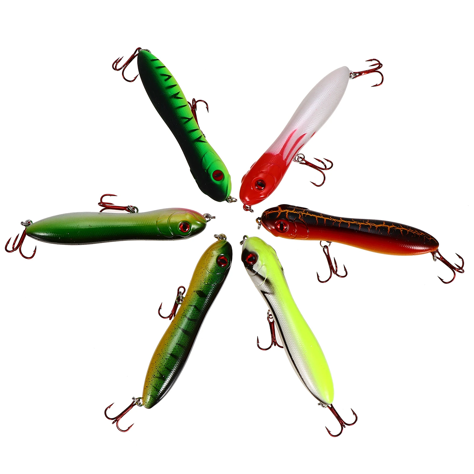 

6 Pcs Simulation Bait Colorful 3D Fishing Bass Tackles Outdoor Angling Tool Artificial Baits Fake Fish Attractors Plastic