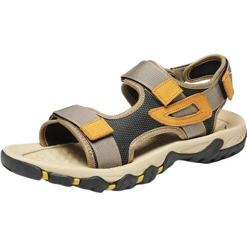 

Мужские летние новые повседневные спортивные сандалии большого размера, мягкая подошва, нескользящие износостойкие уличные пляжные сандалии на липучке, обувь для прогулок