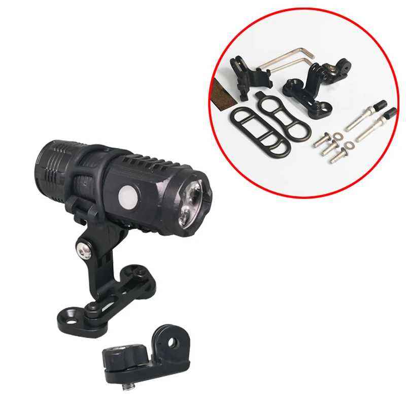 1Set Universal Aluminum Alloy Lamp Base for Electric Skateboard Adjustable Mounting Hole Flashlight Bracket DIY Retrofit Holder