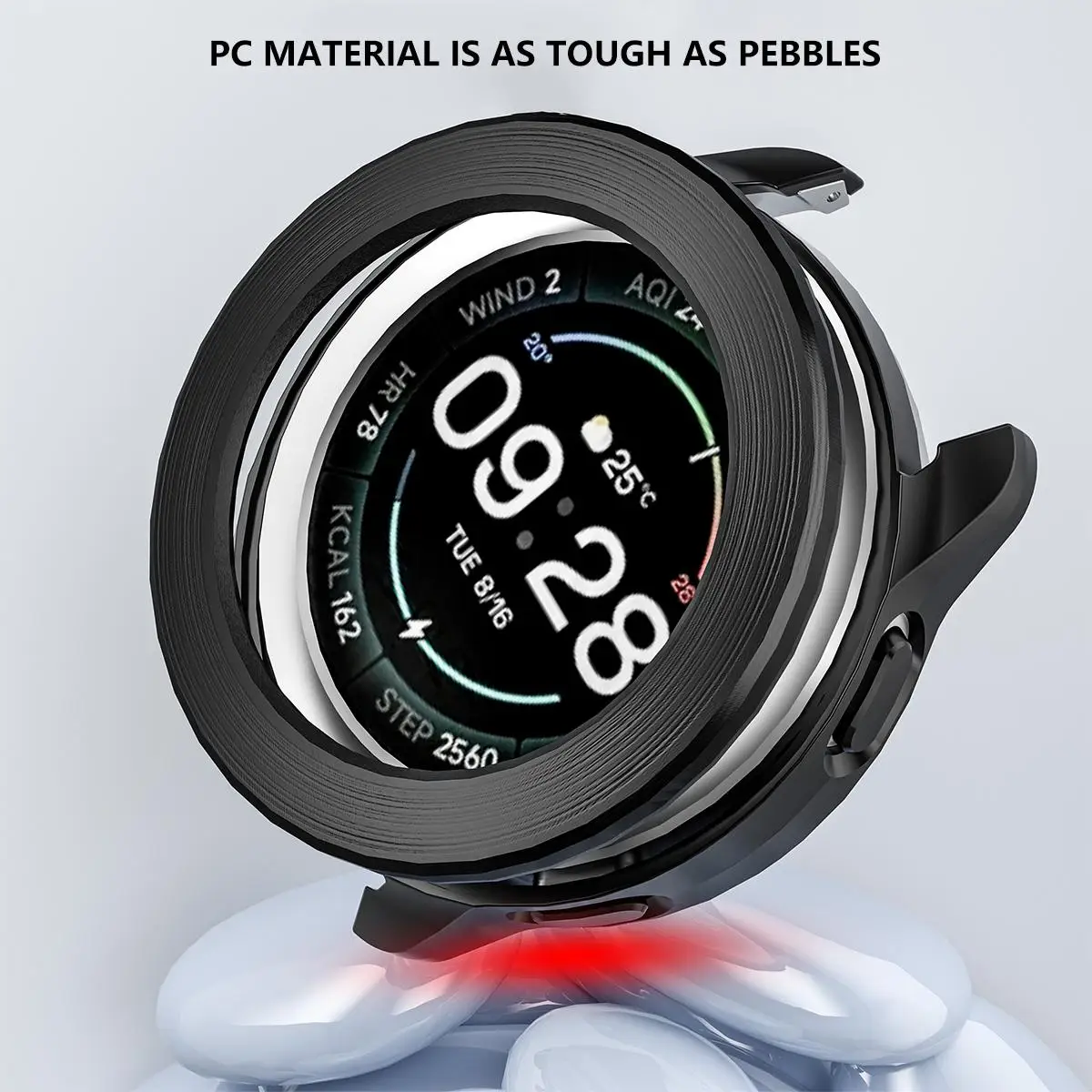 Capa para xiaomi mi watch s3 caso acessórios pc protetor escudo para mi relógio s3 fio galvanizado desenho oco caso + moldura nós